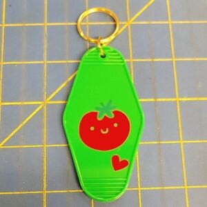 Tomato Motel 4" Keychain - Green and Red